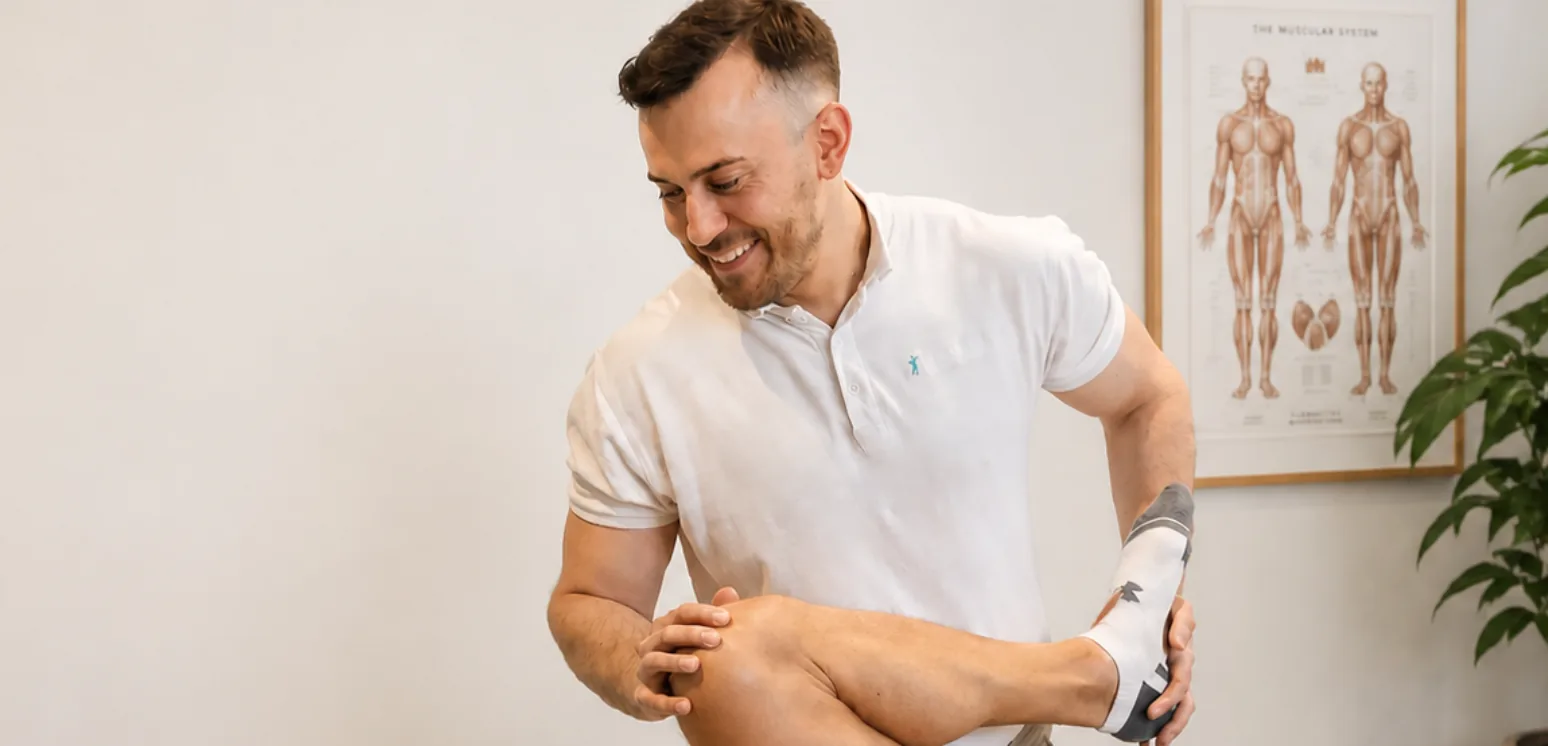 Josh Devine delivering hands on treatment in the Rainham clinic